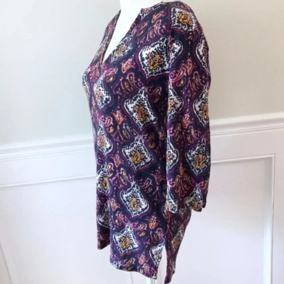 J. Crew Tunic Top Shirt Cotton Medallion Print XS - Picture 3 of 4